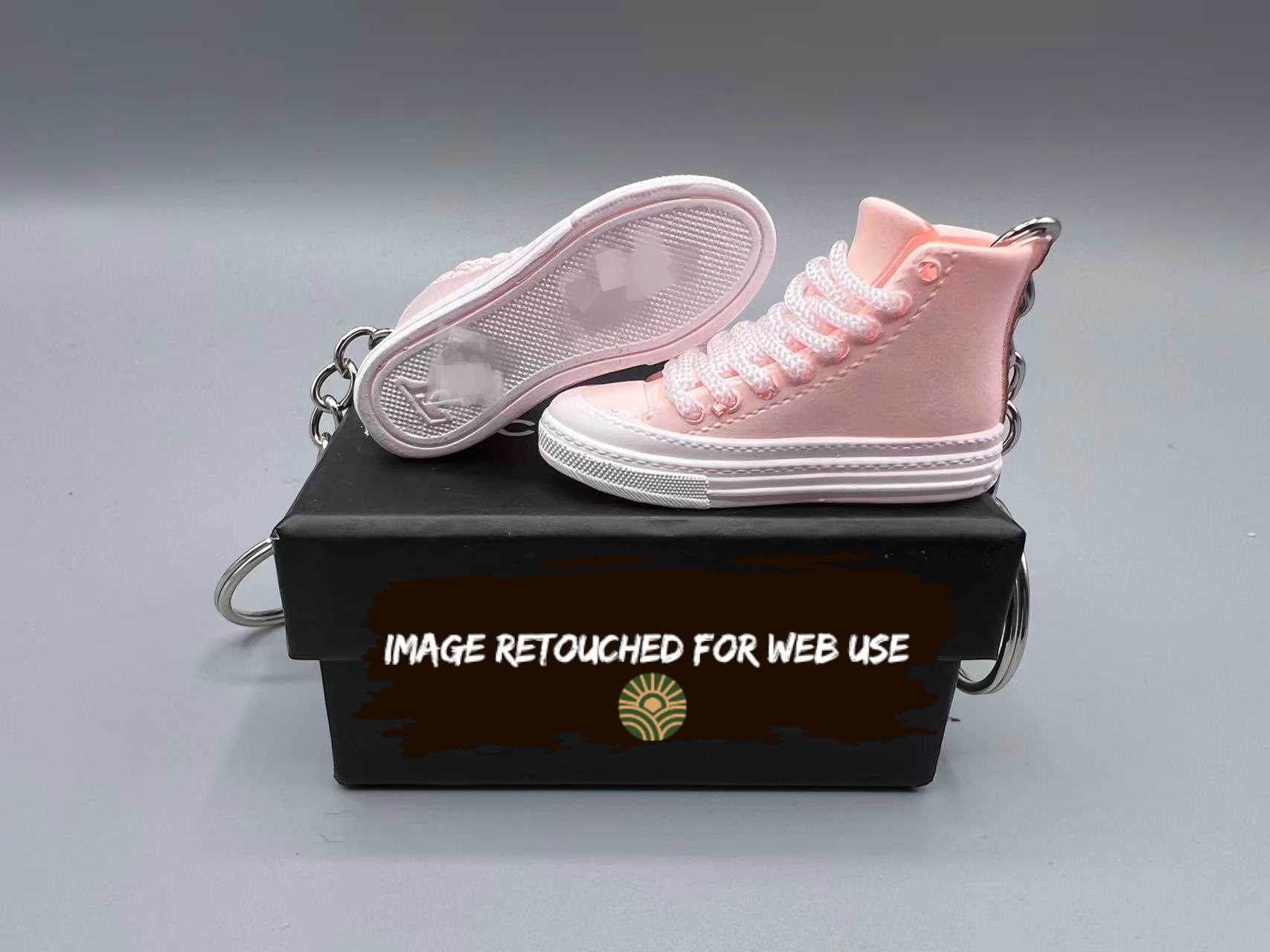 1:6 Scale Mini Sneaker – Doll Wear or Keychain - "Luxury Pastel Pink High-Top"