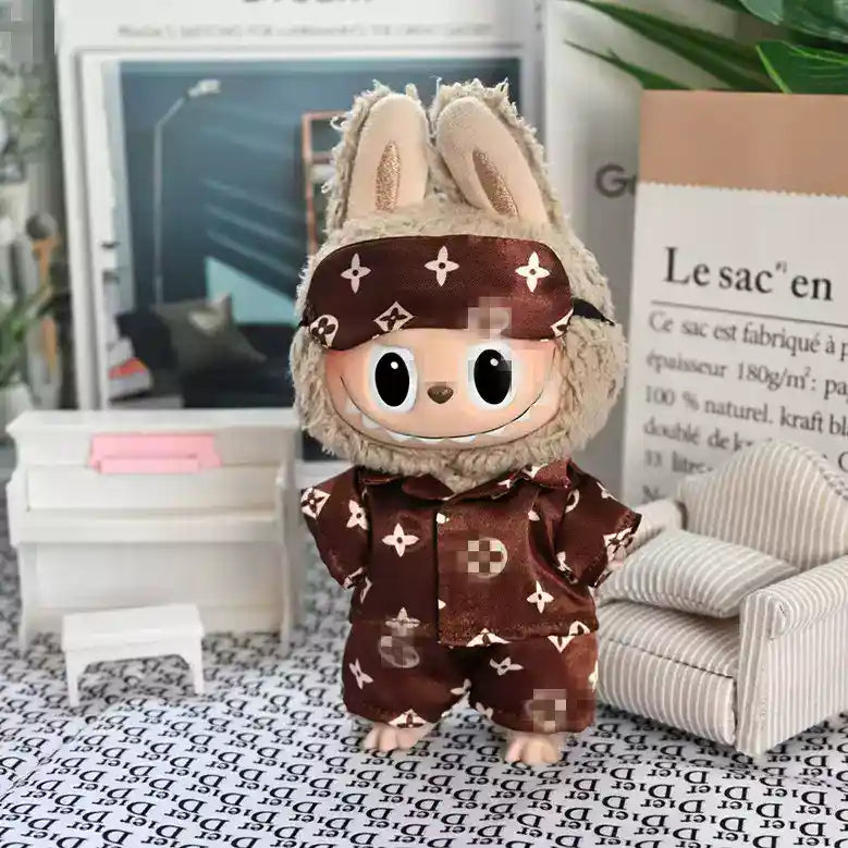 Soft Brown Sleepwear Pajama Sets For Labubu