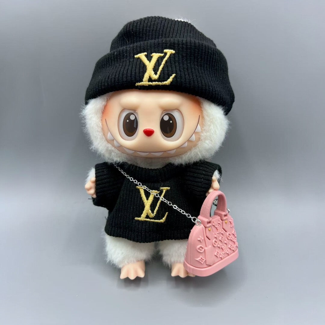 Black Beanie-Popmart  Labubu Clothes (Clothes Only)