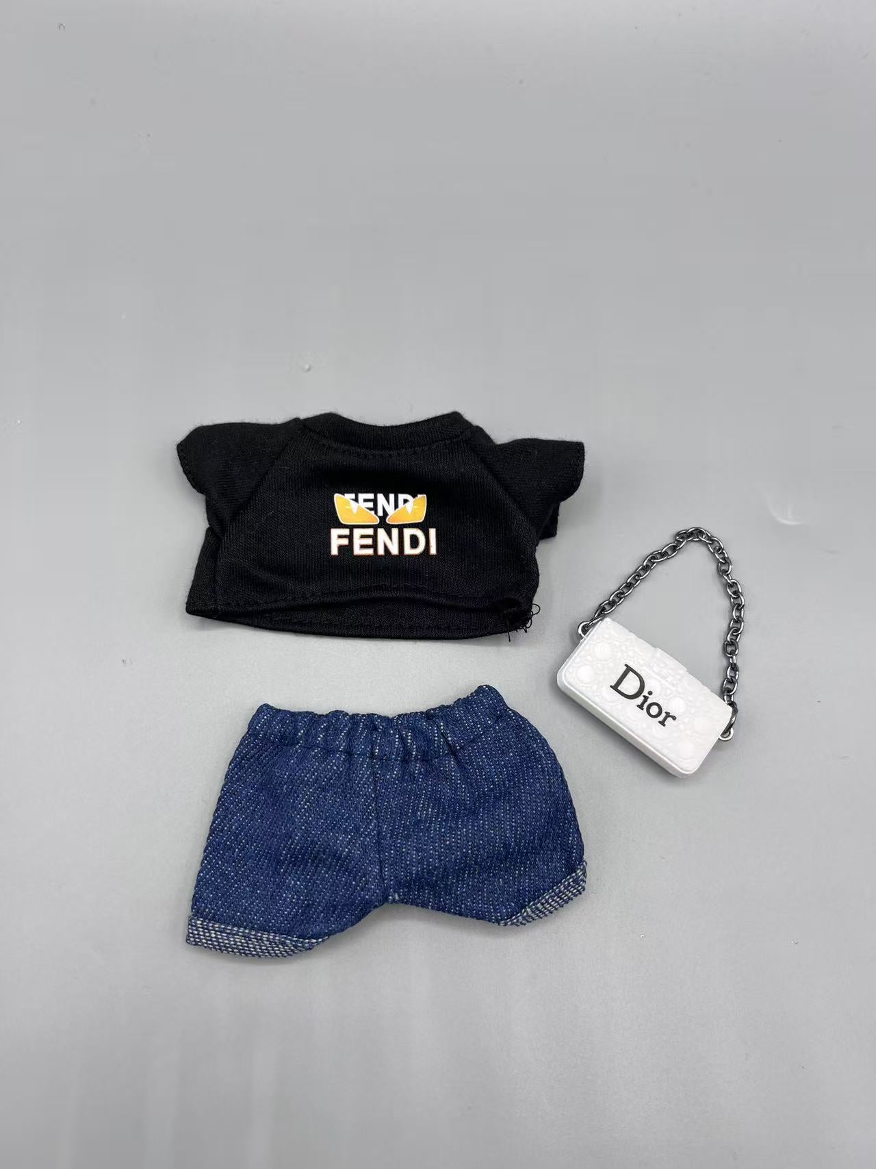 Popmart Labubu Clothes + White Rubber Purse