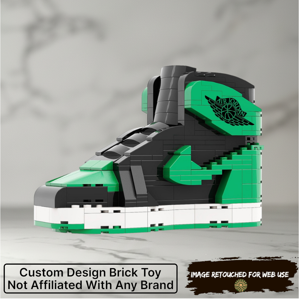 Artist Edition: AJ1 Pine Green Toe Sneaker Bricks
