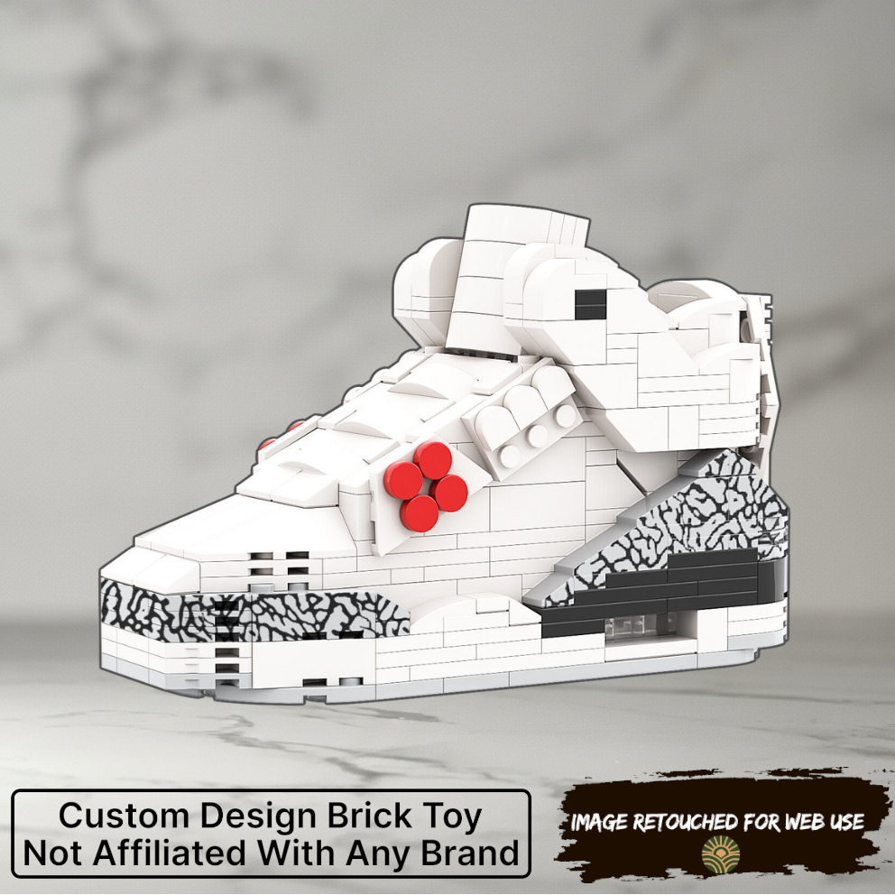 Artist Edition: AJ3 White Cement Toe Sneaker Bricks