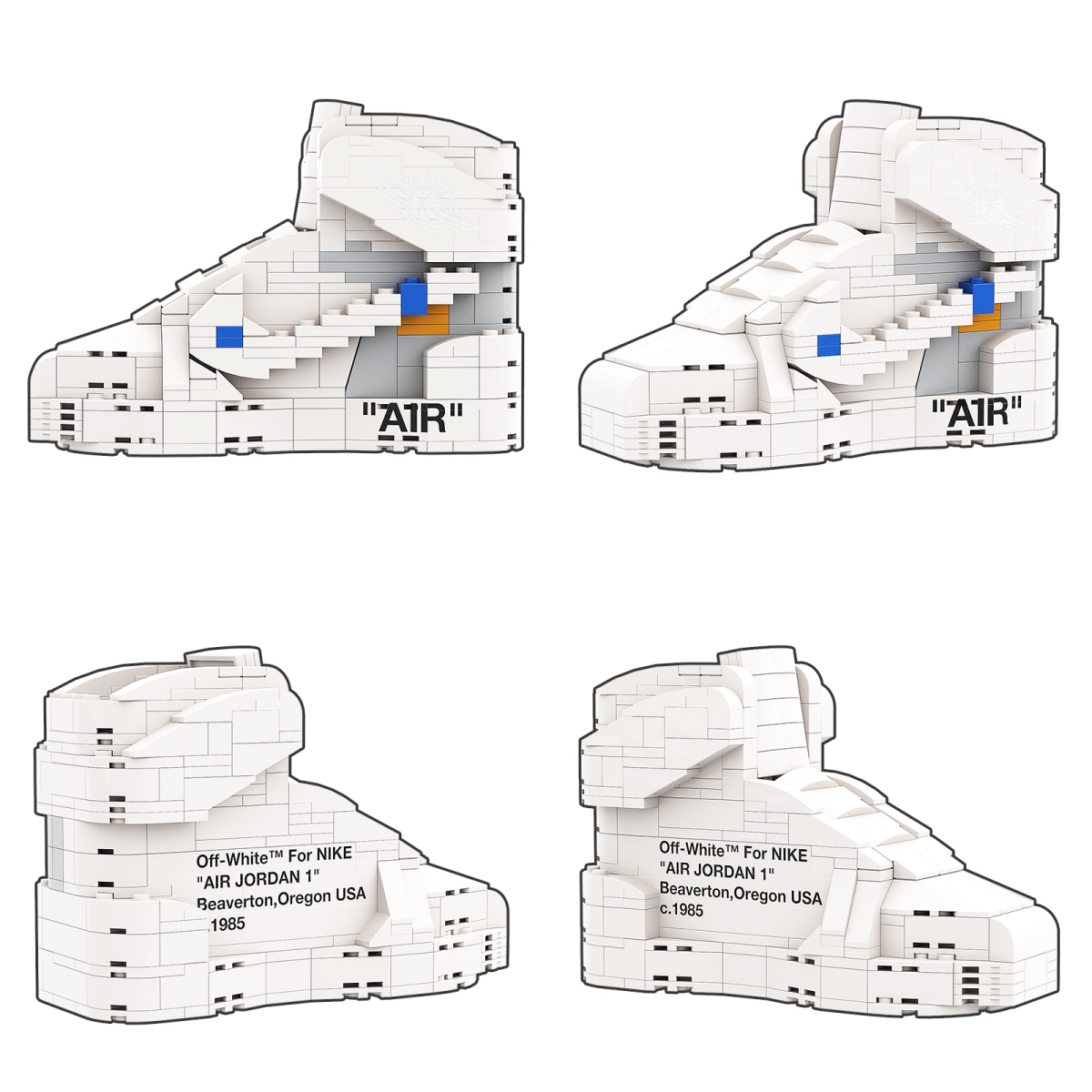 "Off-White Europe" Inspired Air Jordan 1 Bricks / Building Blocks Set