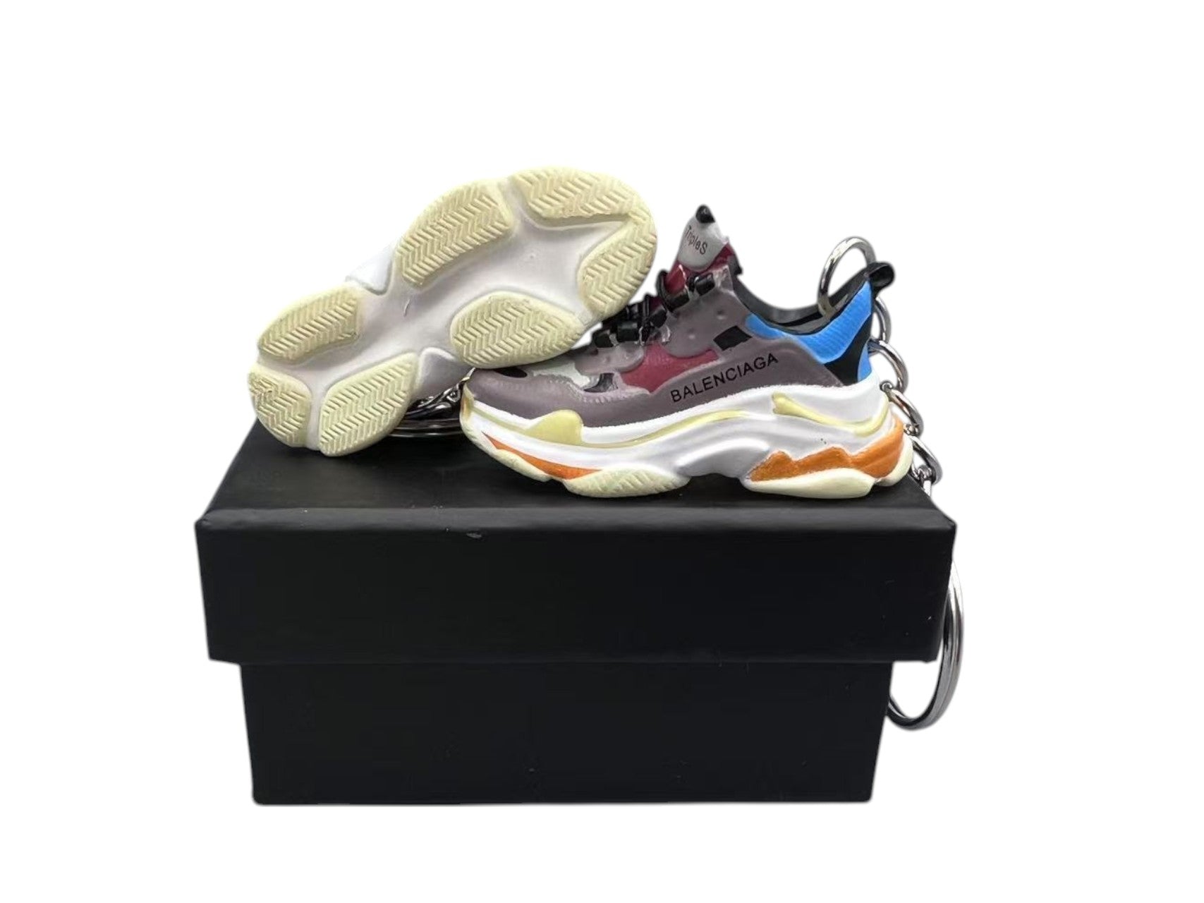 【Grey Red Blue】Triple S Keychain image 0