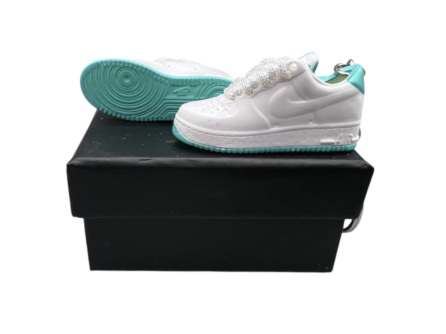 【Tiffany White / Washed Teal】Air Force 1 Shoe Keychain image 0