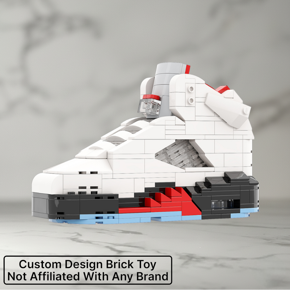 Artist Edition: AJ5 Fire Red Silver Tongue Sneaker Bricks