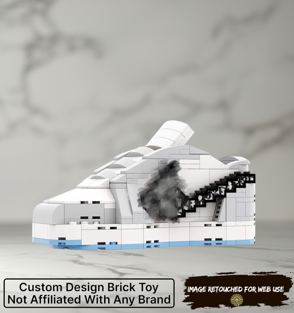 J1 Low Designer Grey Inspired Custom Sneaker Bricks Collectible Artist Edition Building Block Kit