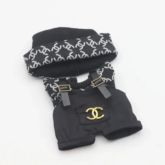 Black Overall 3 Pieces Set For Labubu image 1