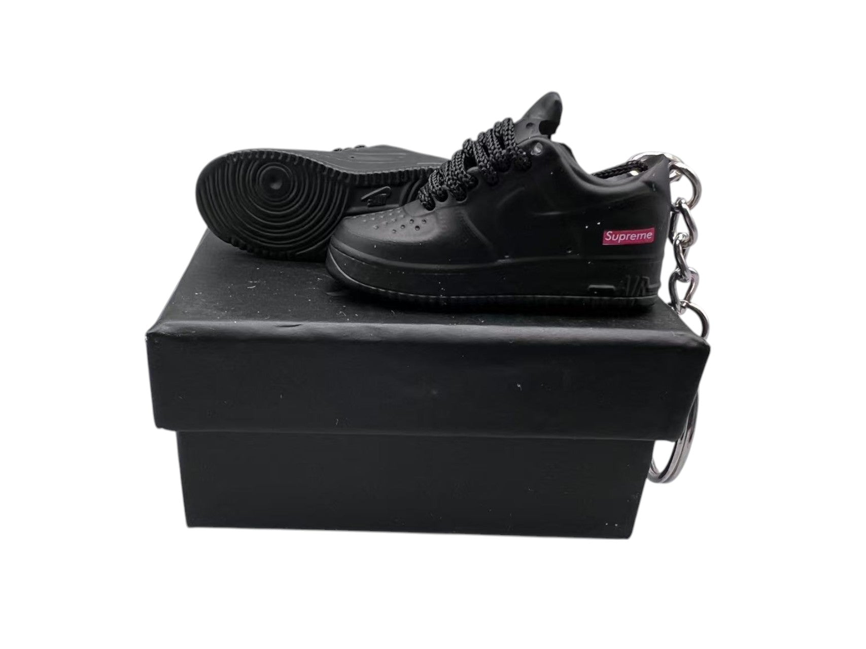 【Supreme Black】Air Force 1 Shoe Keychain image 0