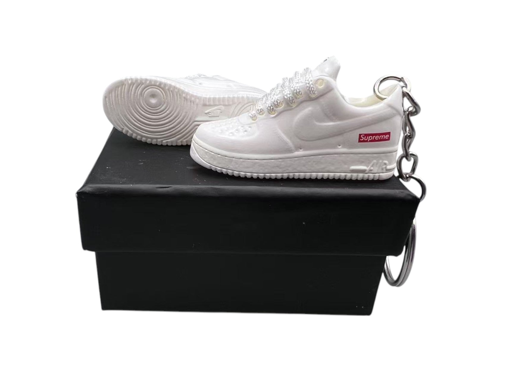【Supreme White】Air Force 1 Shoe Keychain image 0