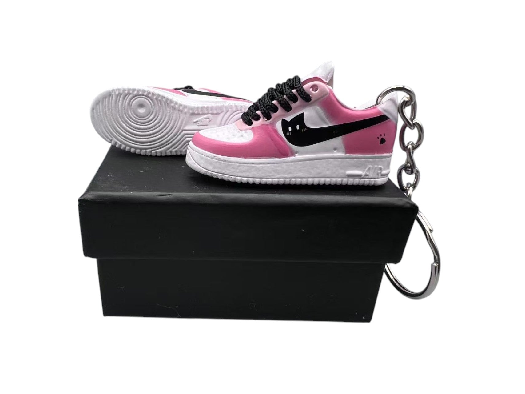 【Pink Cat Paw】Air Force 1 Shoe Keychain image 0