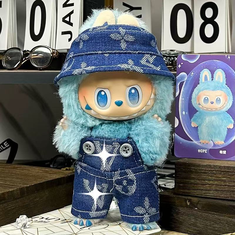 Blue Denim Overall Outfit for Labubu image 0