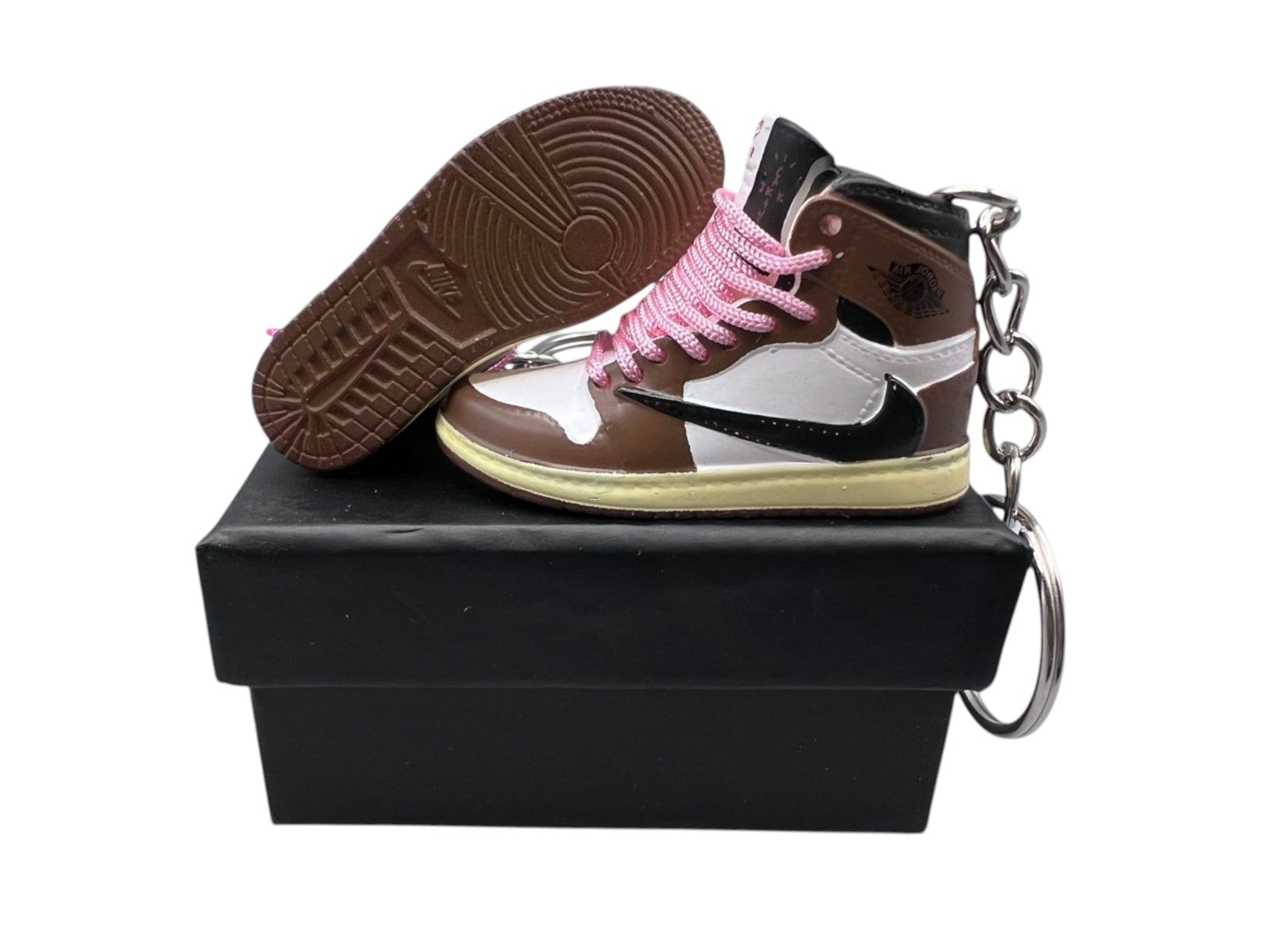 【Travis Scott Mocha Pink Lace 】Jordan 1 Shoe Keychain image 0