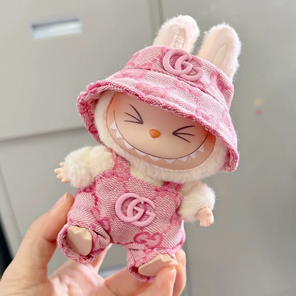 Pink Overall-Popmart Labubu Clothes
