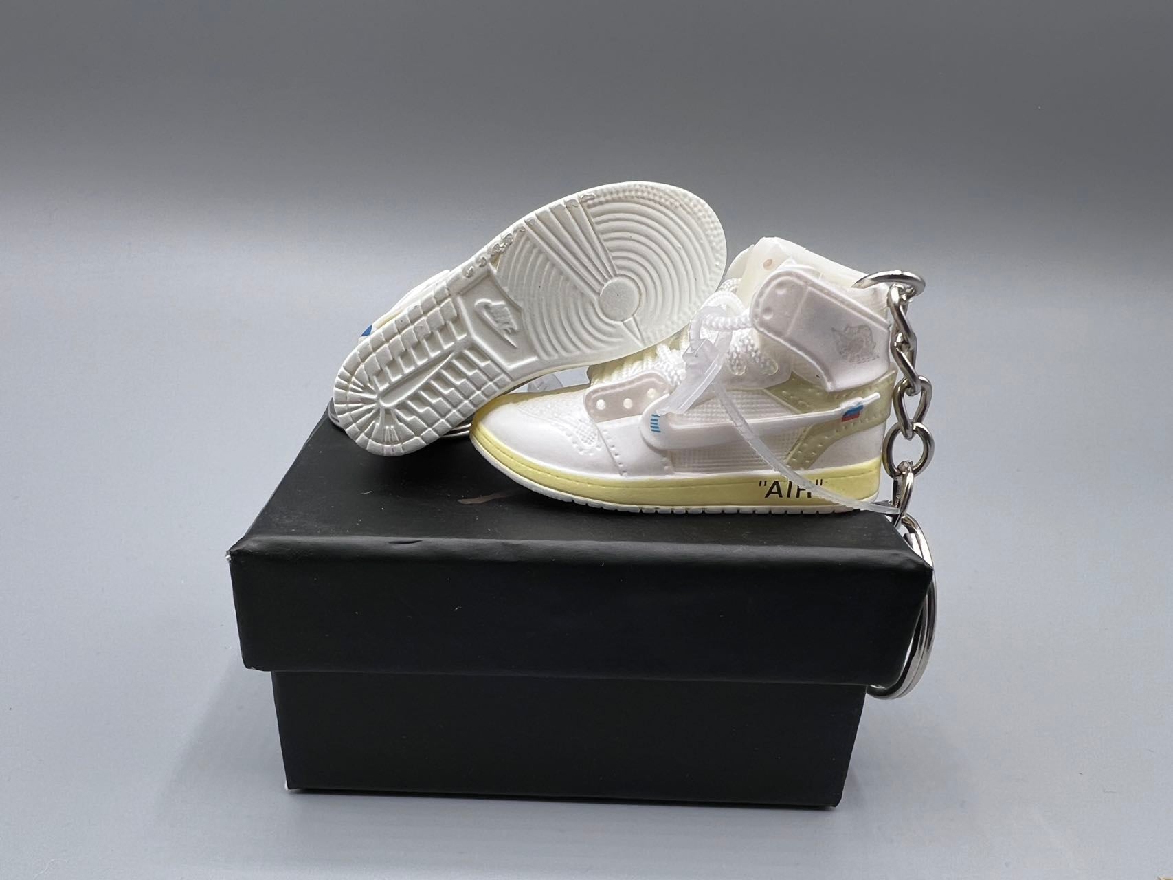 1:6 Scale Mini Sneaker – Doll Wear or Keychain - "Off-white & White Tone"