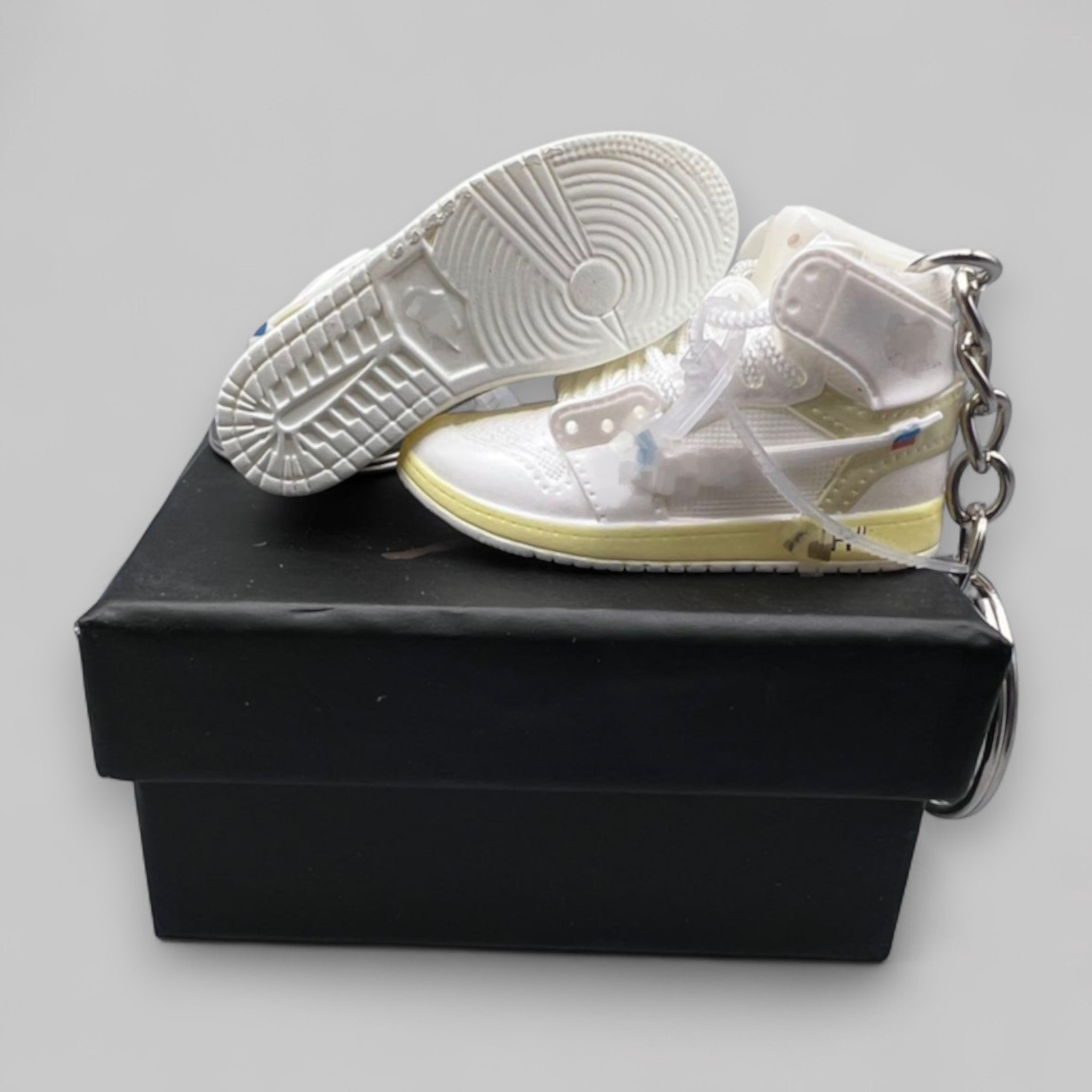 1:6 Scale Mini Sneaker – Doll Wear or Keychain - "Off-white & White Tone"