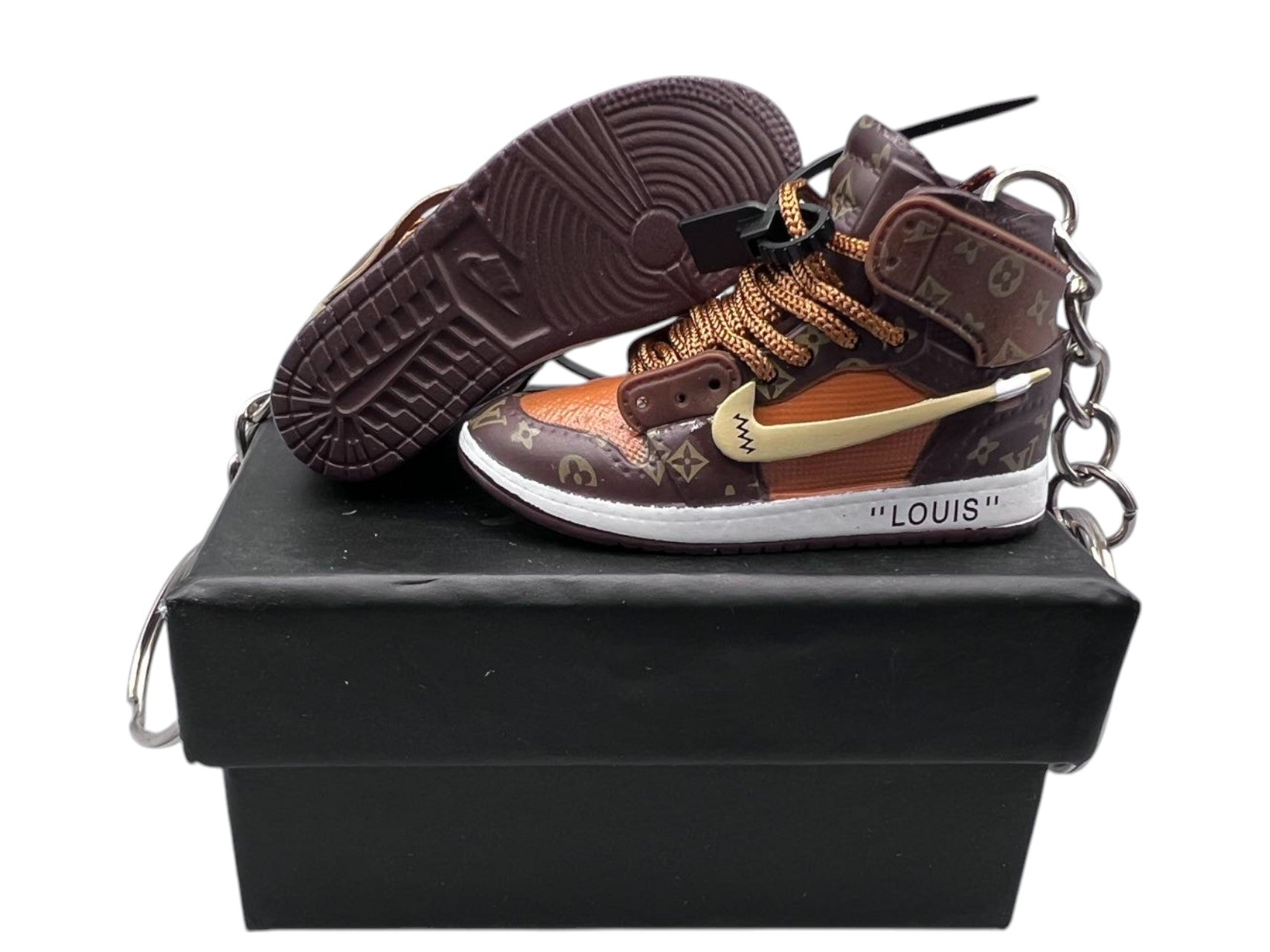 "Travis Scott Off-White" AJ1 Mini Sneakers-1/6 Scaled Shoes/ Keychains.