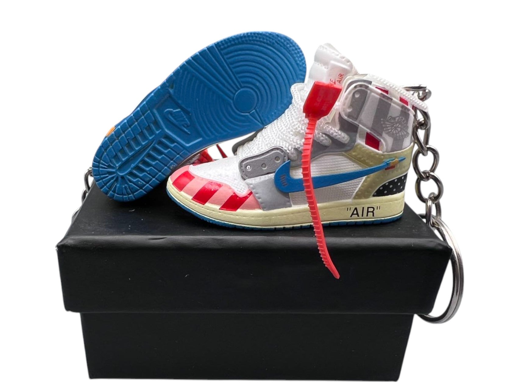 "Parra Off White" AJ1 Mini Sneakers-1/6 Scaled Shoes/ Keychains.