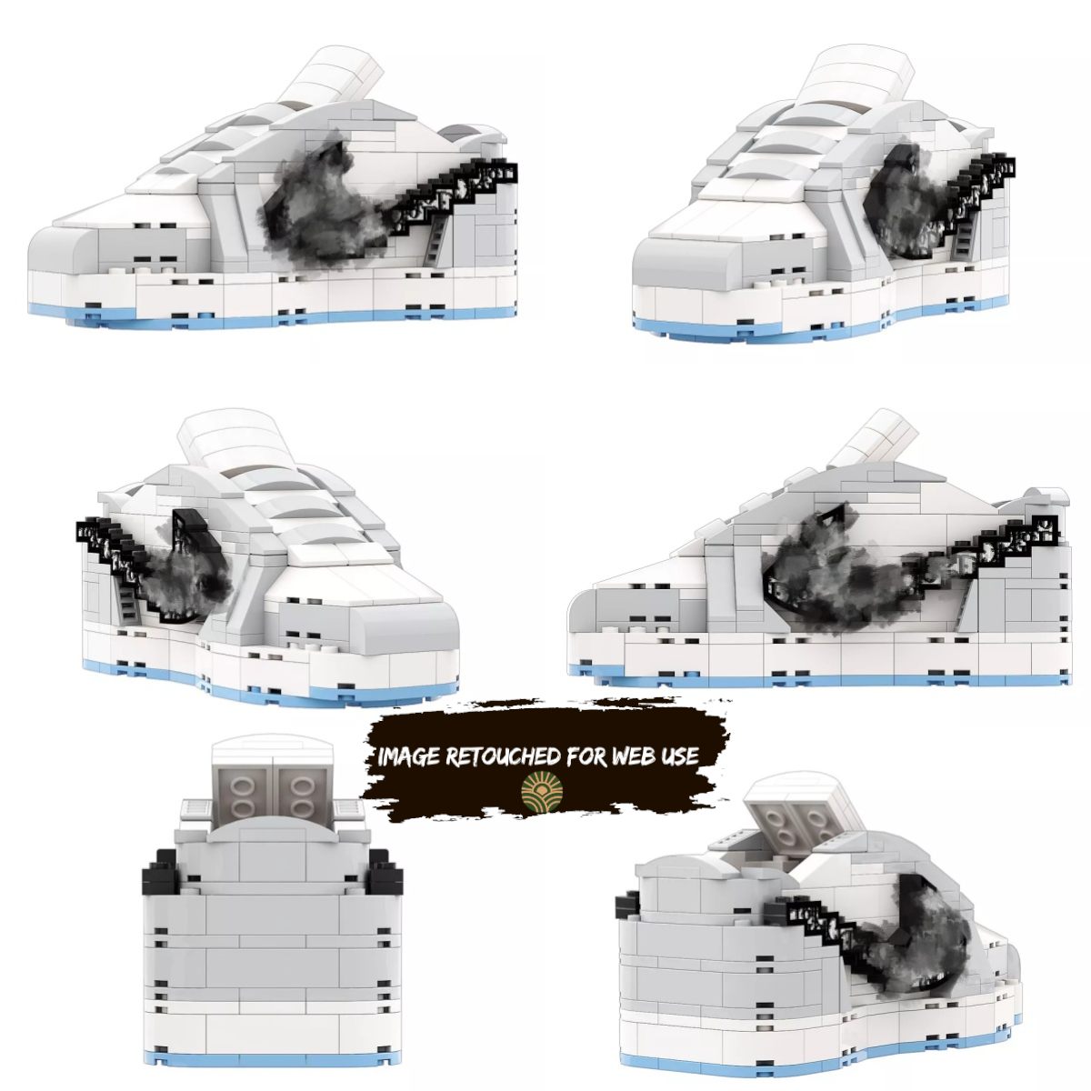 J1 Low Designer Grey Inspired Custom Sneaker Bricks Collectible Artist Edition Building Block Kit