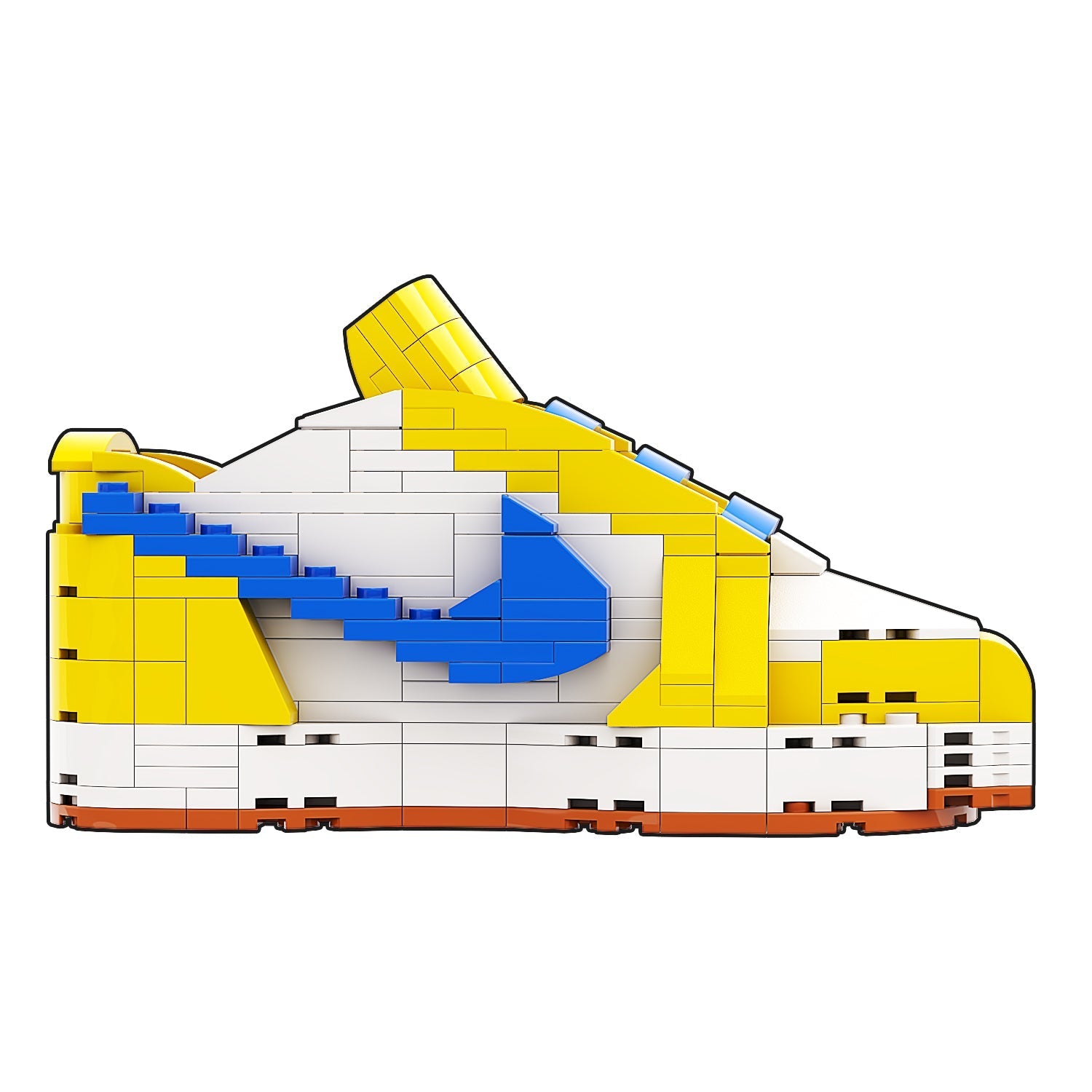 "Travis Scott Canary" Inspired Air Jordan 1 Bricks / Building Blocks Set