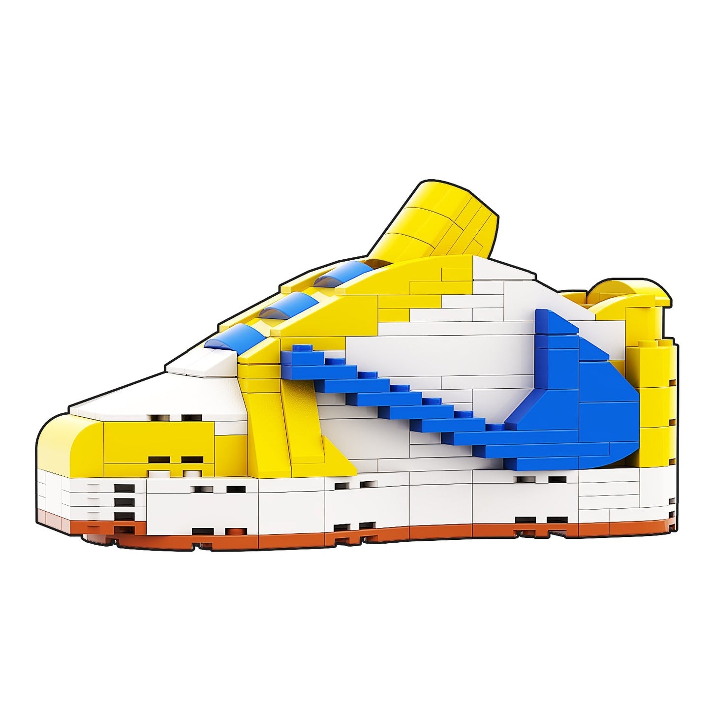 "Travis Scott Canary" Inspired Air Jordan 1 Bricks / Building Blocks Set