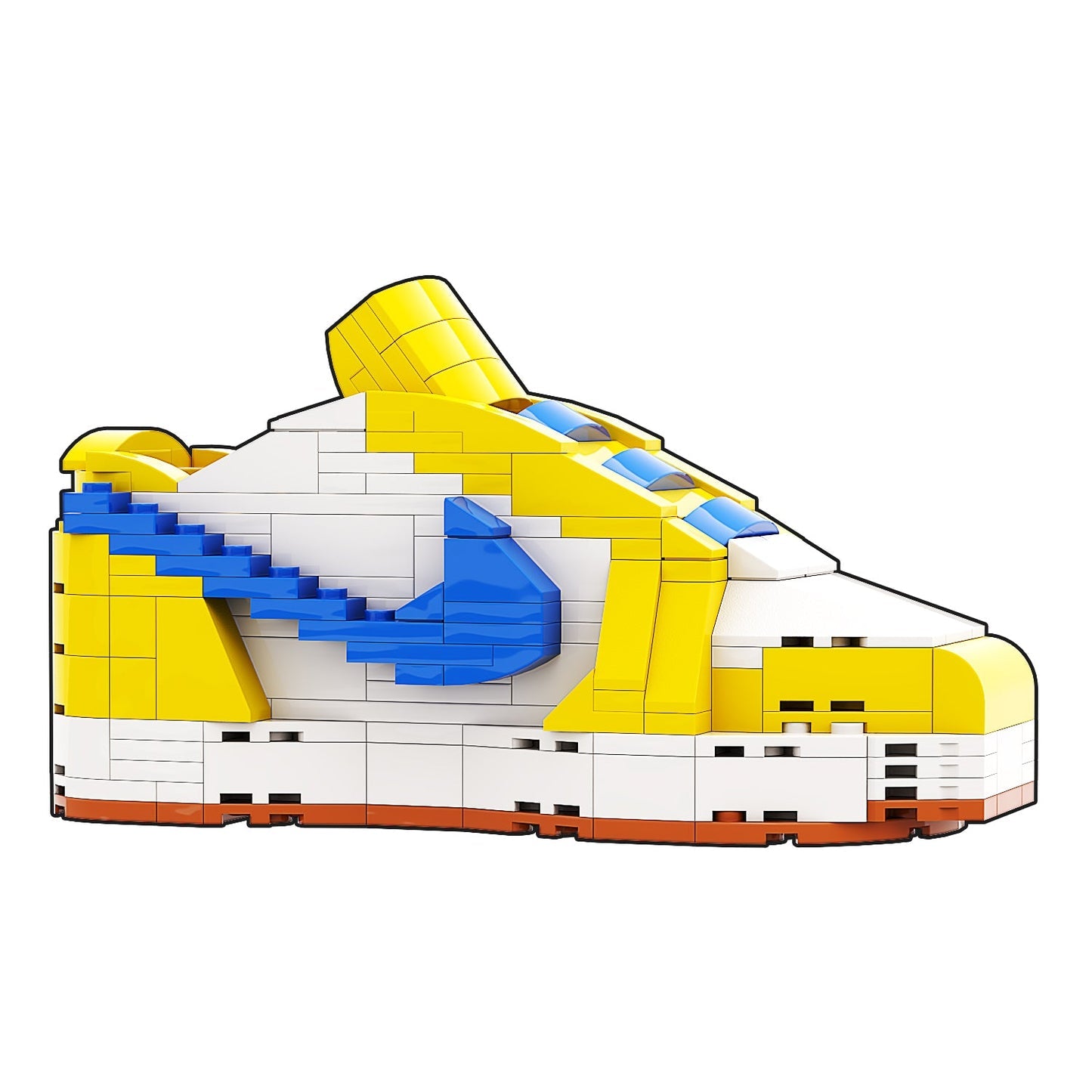 "Travis Scott Canary" Inspired Air Jordan 1 Bricks / Building Blocks Set