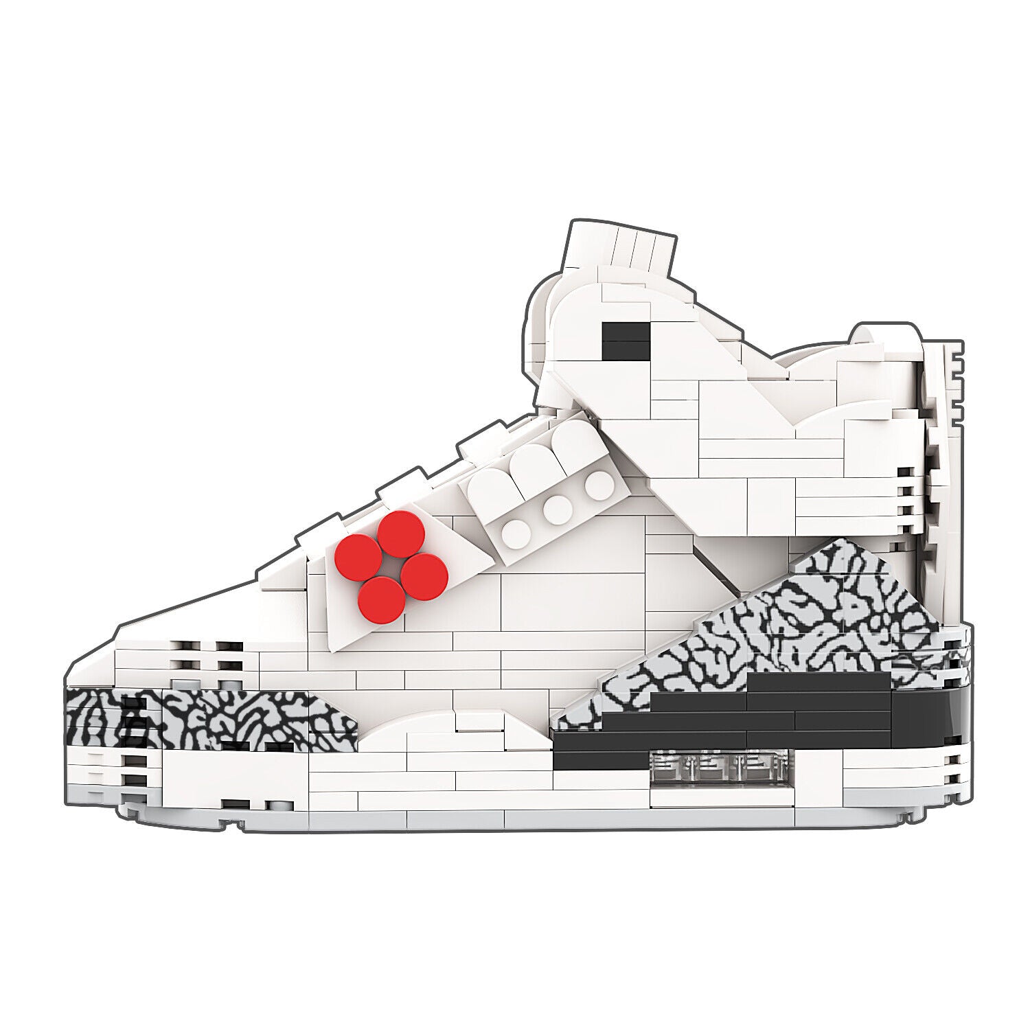 "AJ3 White Cement" Inspired Air Jordan 3 Bricks / Building Blocks Set