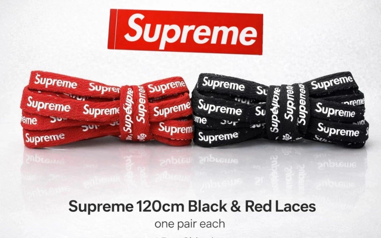 AF1 Supreme Shoe Lace 120/140/160cm Black or Red For AJ Dunks, Air Force 1