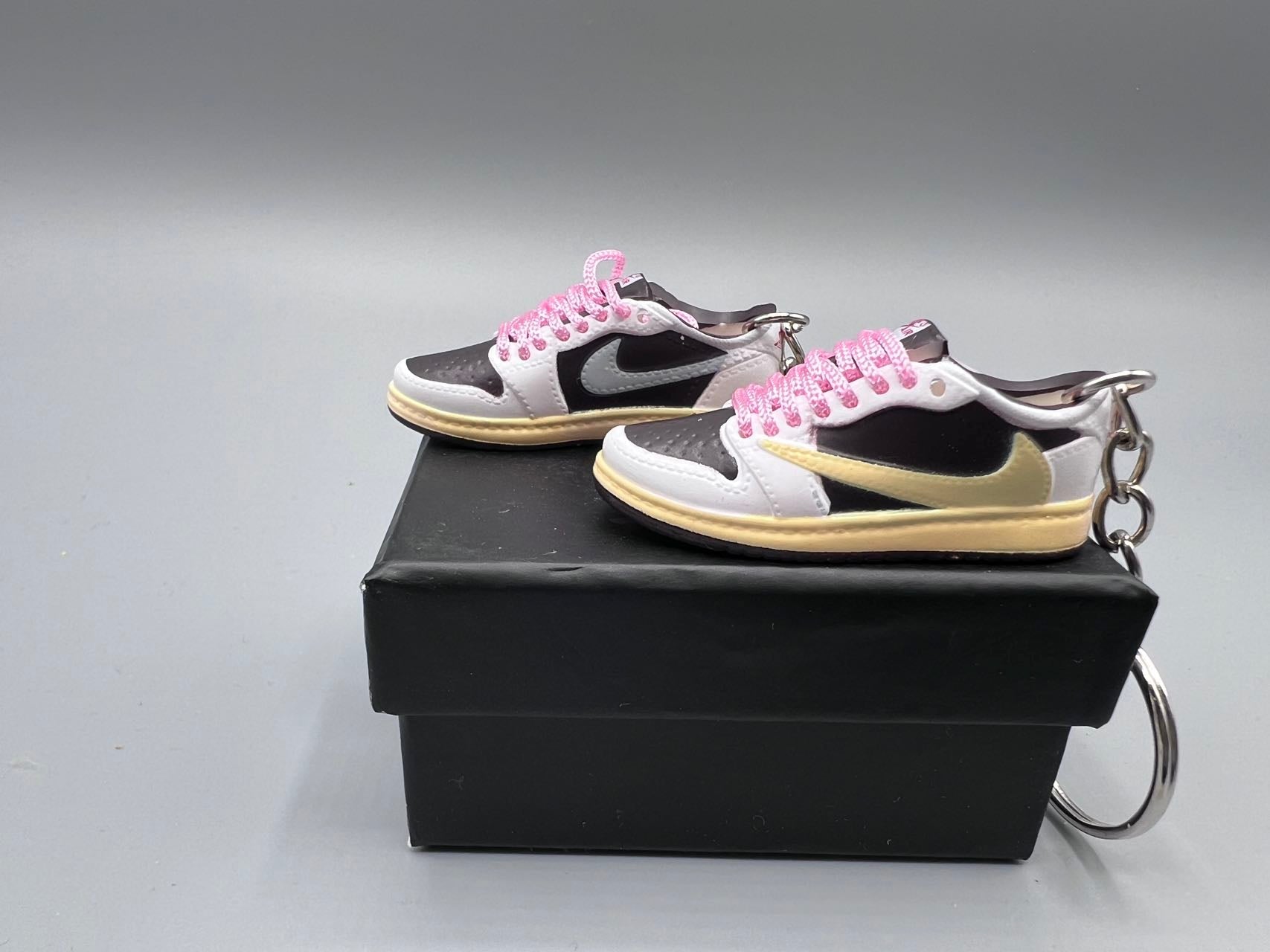 1:6 Scale Mini Sneaker – Doll Wear or Keychain - "Reverse Mocha Inspired Pink Lace"