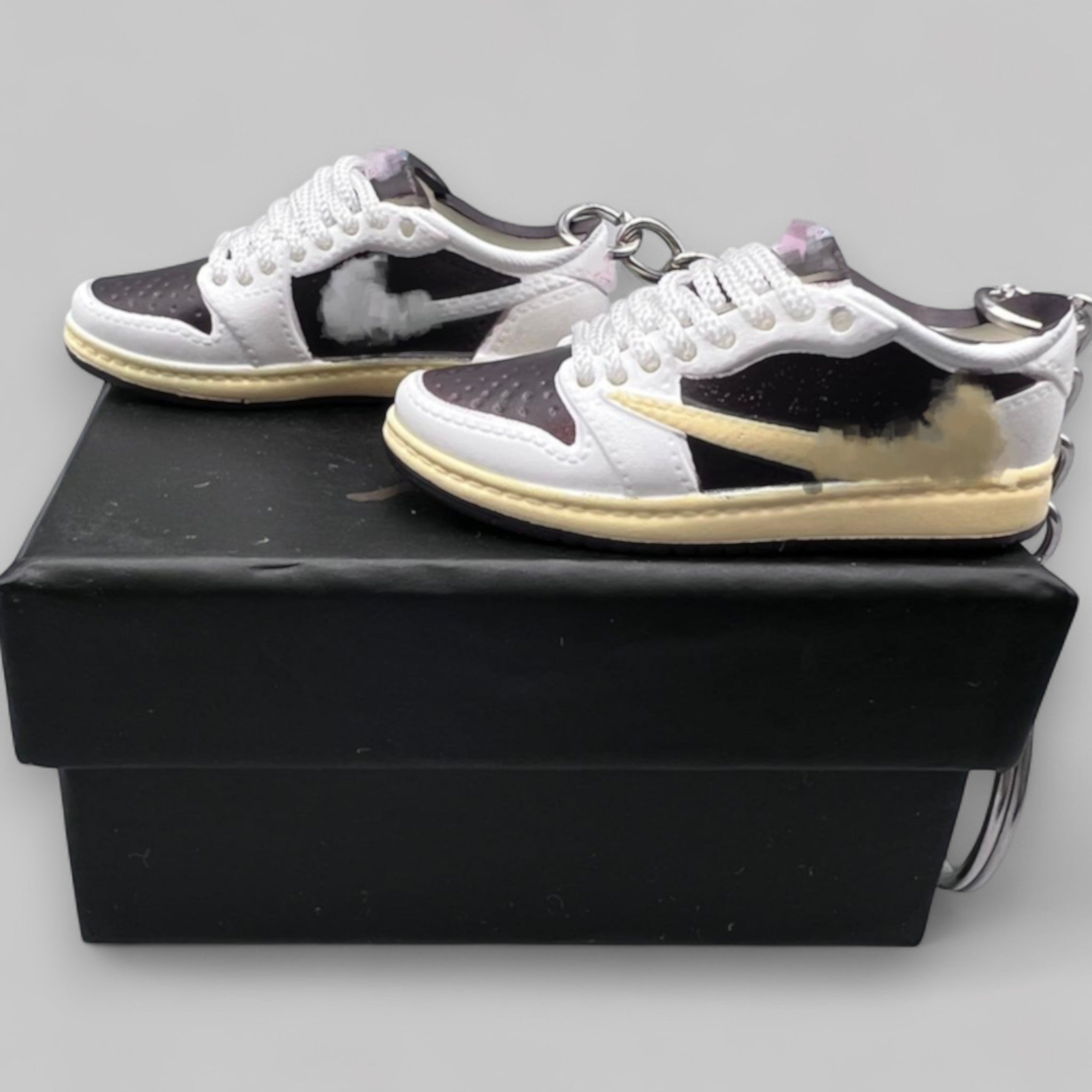 1:6 Scale Mini Sneaker – Doll Wear or Keychain - "Reverse Mocha Inspired White Lace"