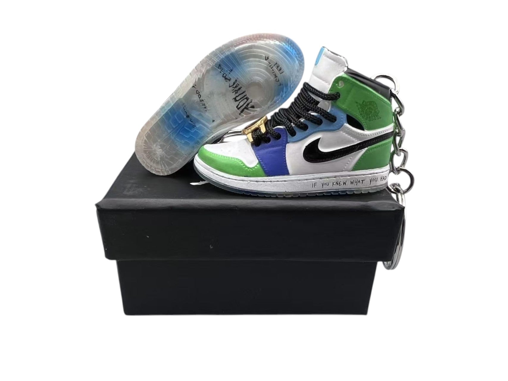 "Melody Ehsani Mid Fearless" AJ1 3D Mini Sneakers-1/6 Scaled Shoes/ Keychains.